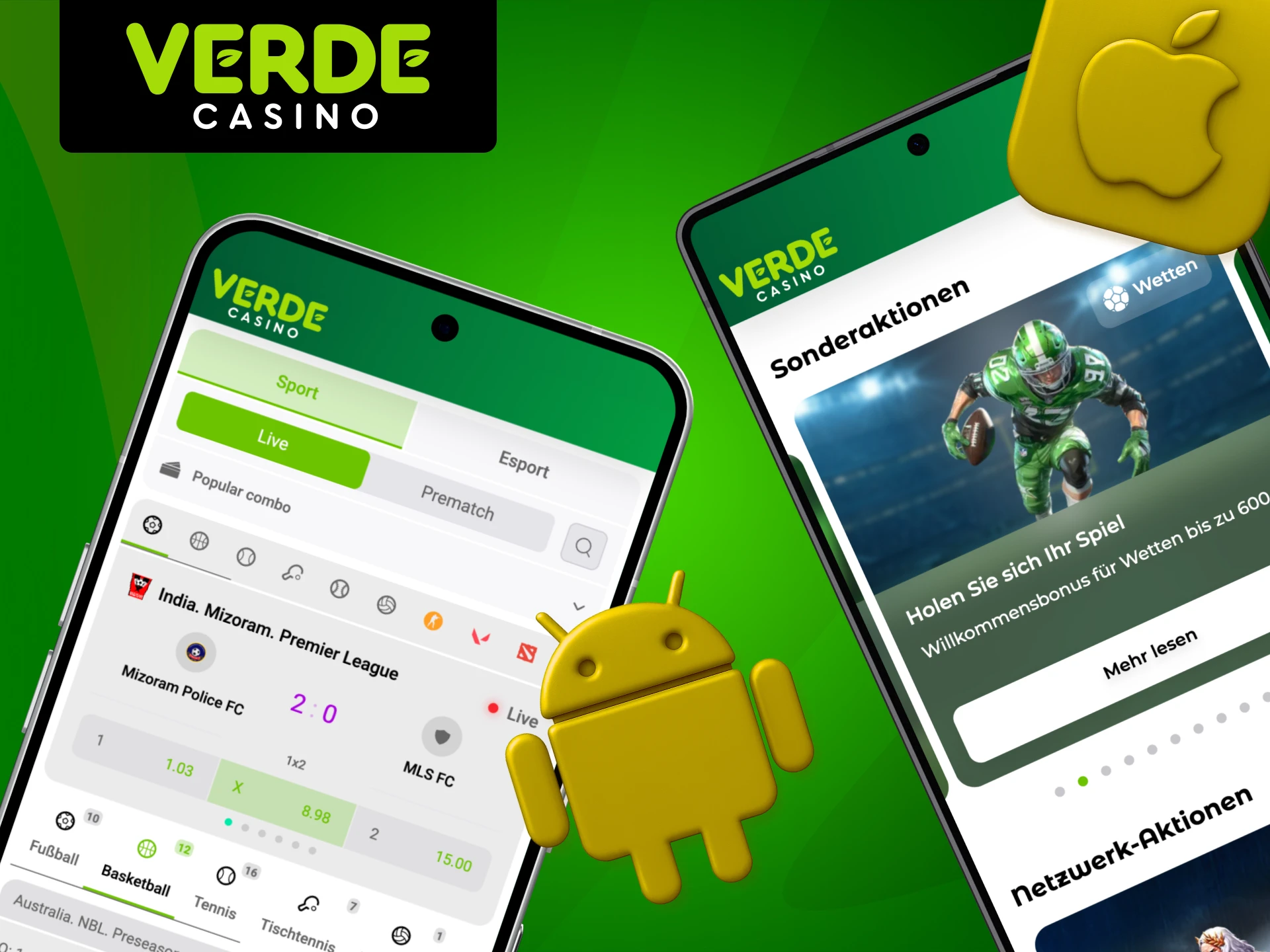 Spannende Basketballwetten jetzt bei Verde Casino.